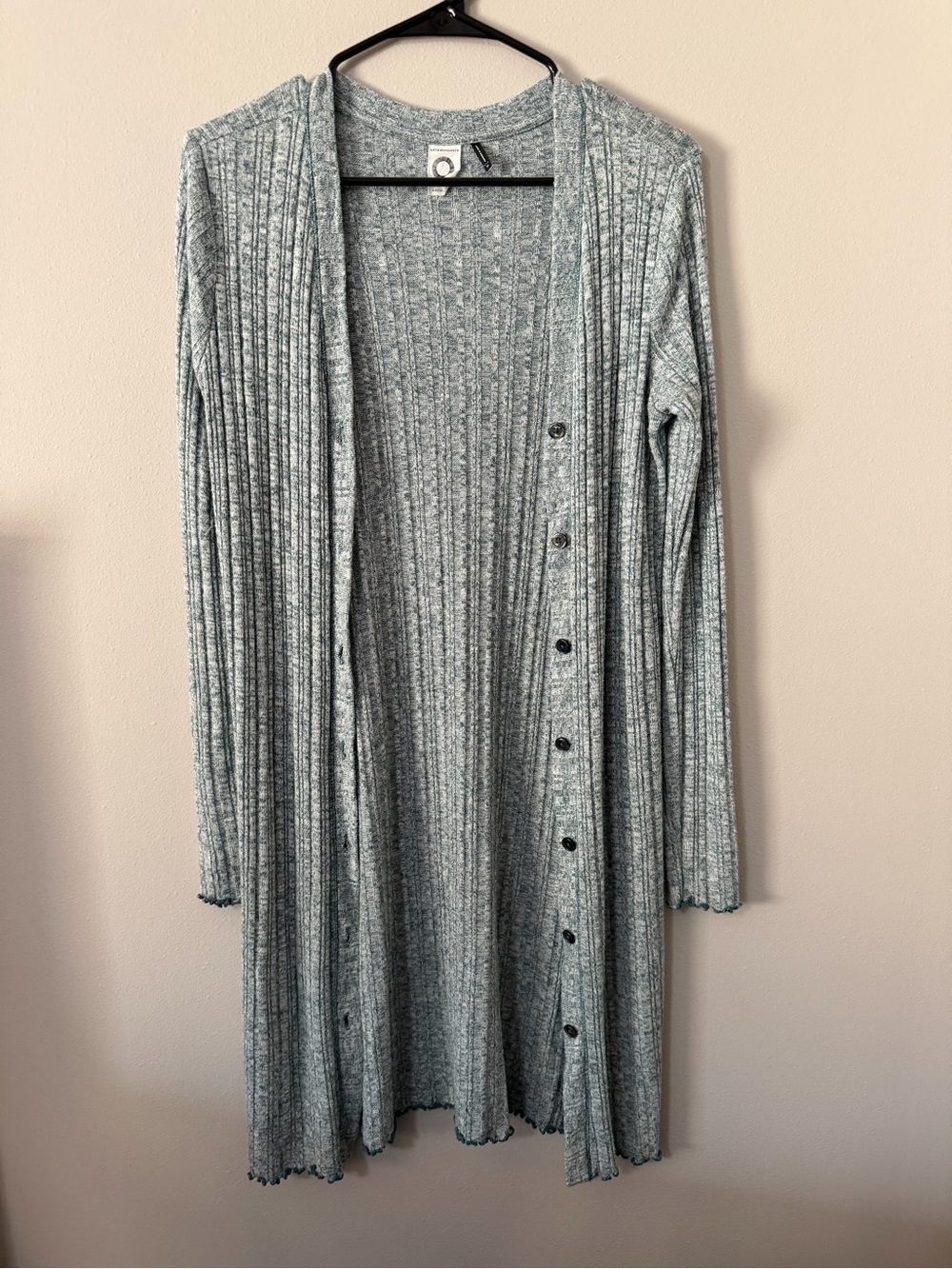 Anthropologie Akemi + Kin Long Ribbed Button Front Duster Cardigan Size XS